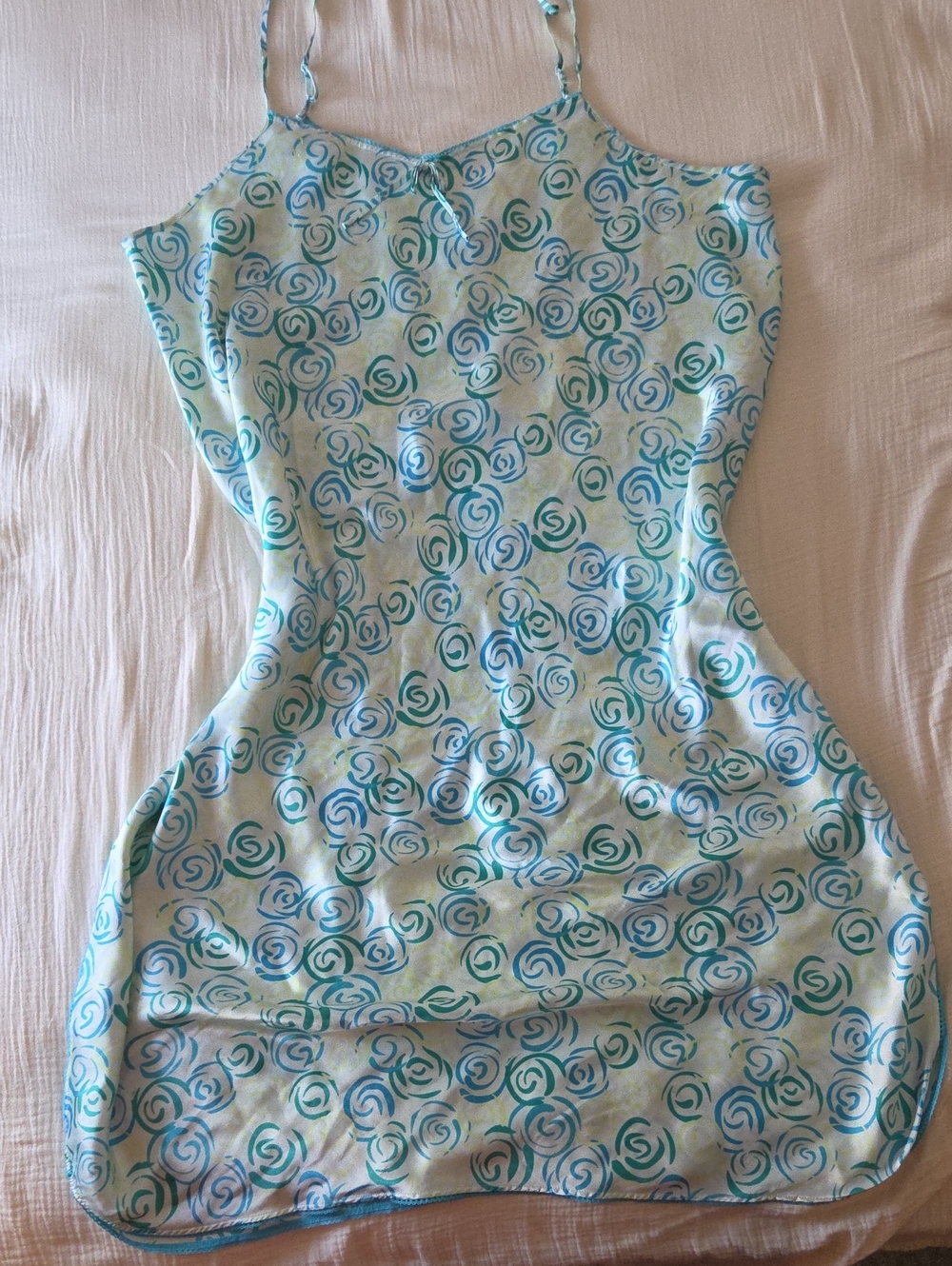 Blue & Green Swirl Slip Dress - Womens